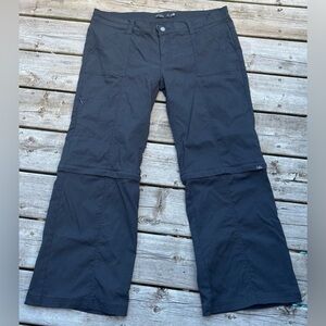 Prana Black Convertible Hiking Pants/Shorts Women's 16